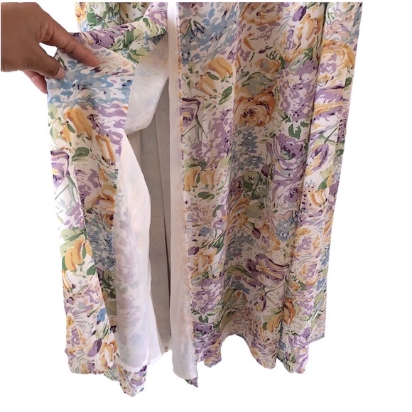 Lulus | Feels Magical Ivory Floral Print Short Sleeve Wrap Maxi Dress - Picture 9 of 12